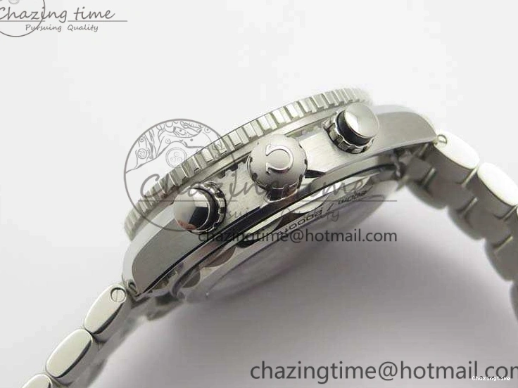 0103 Planet Ocean Master Chrono SS OM 1:1 Best Edition Black Dial On SS Bracelet A9900 V Fashionable 8113